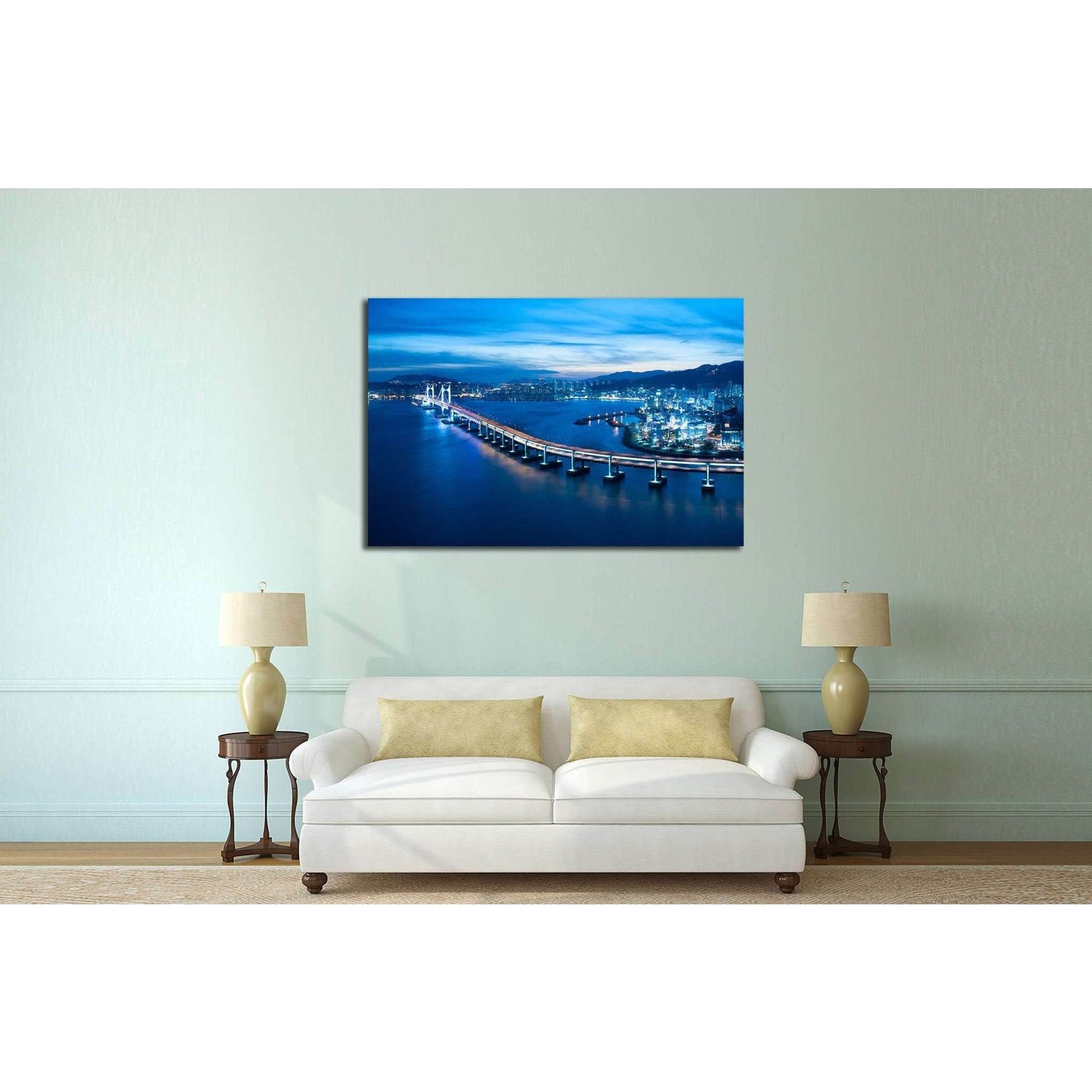 Busan Diamond bridge №573 Ready to Hang Canvas Print - Zellart Canvas Prints ALL_Products, s-573