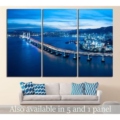 Busan Diamond bridge №573 Ready to Hang Canvas Print - Zellart Canvas Prints ALL_Products, s-573
