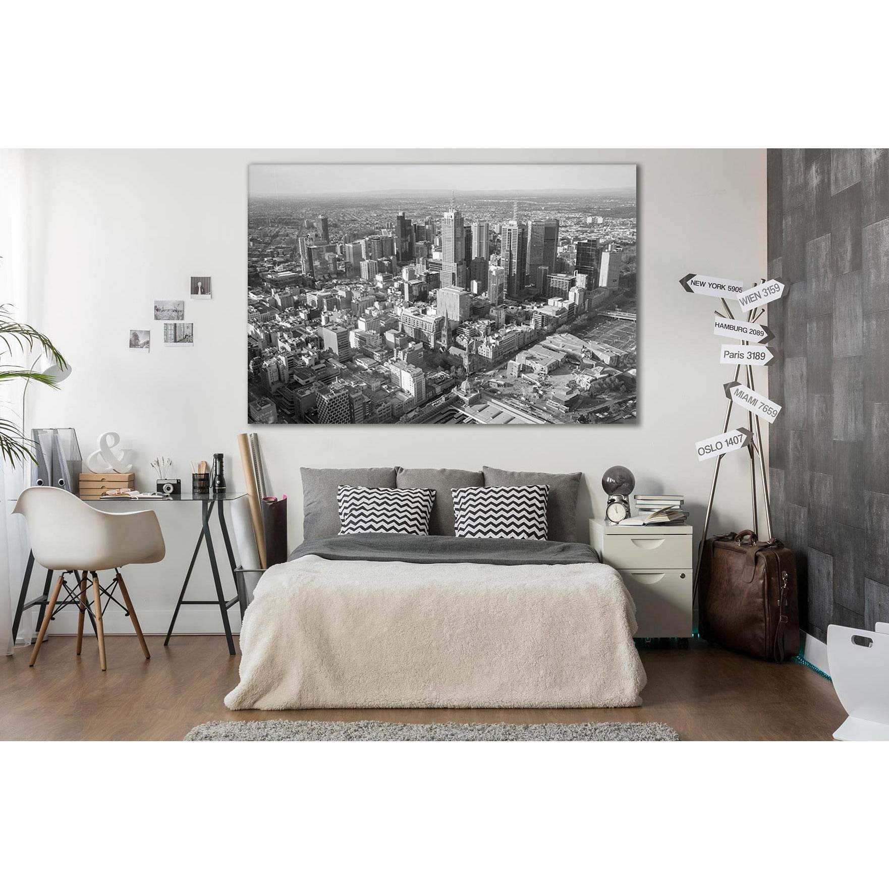 Business District In Melbourne Skyline №SL378 Ready to Hang Canvas Print - Zellart Canvas Prints 0new, ALL_Products, Cityscapes & Skylines