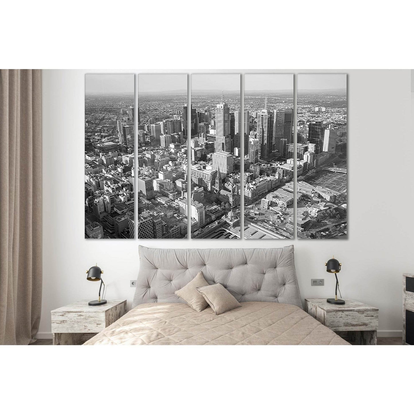 Business District In Melbourne Skyline №SL378 Ready to Hang Canvas Print - Zellart Canvas Prints 0new, ALL_Products, Cityscapes & Skylines