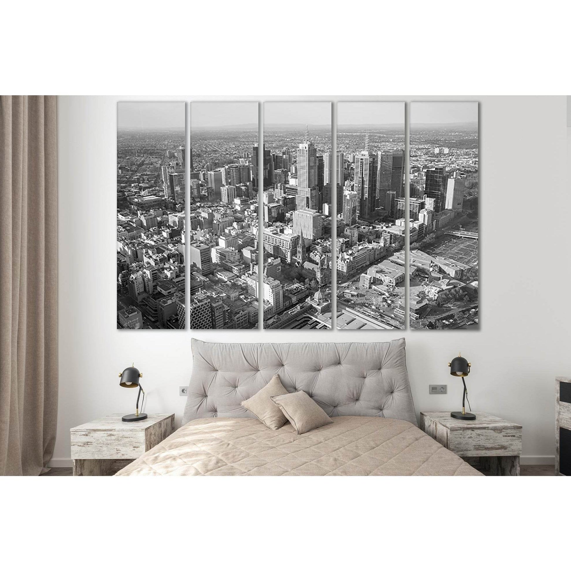 Business District In Melbourne Skyline №SL378 Ready to Hang Canvas Print - Zellart Canvas Prints 0new, ALL_Products, Cityscapes & Skylines