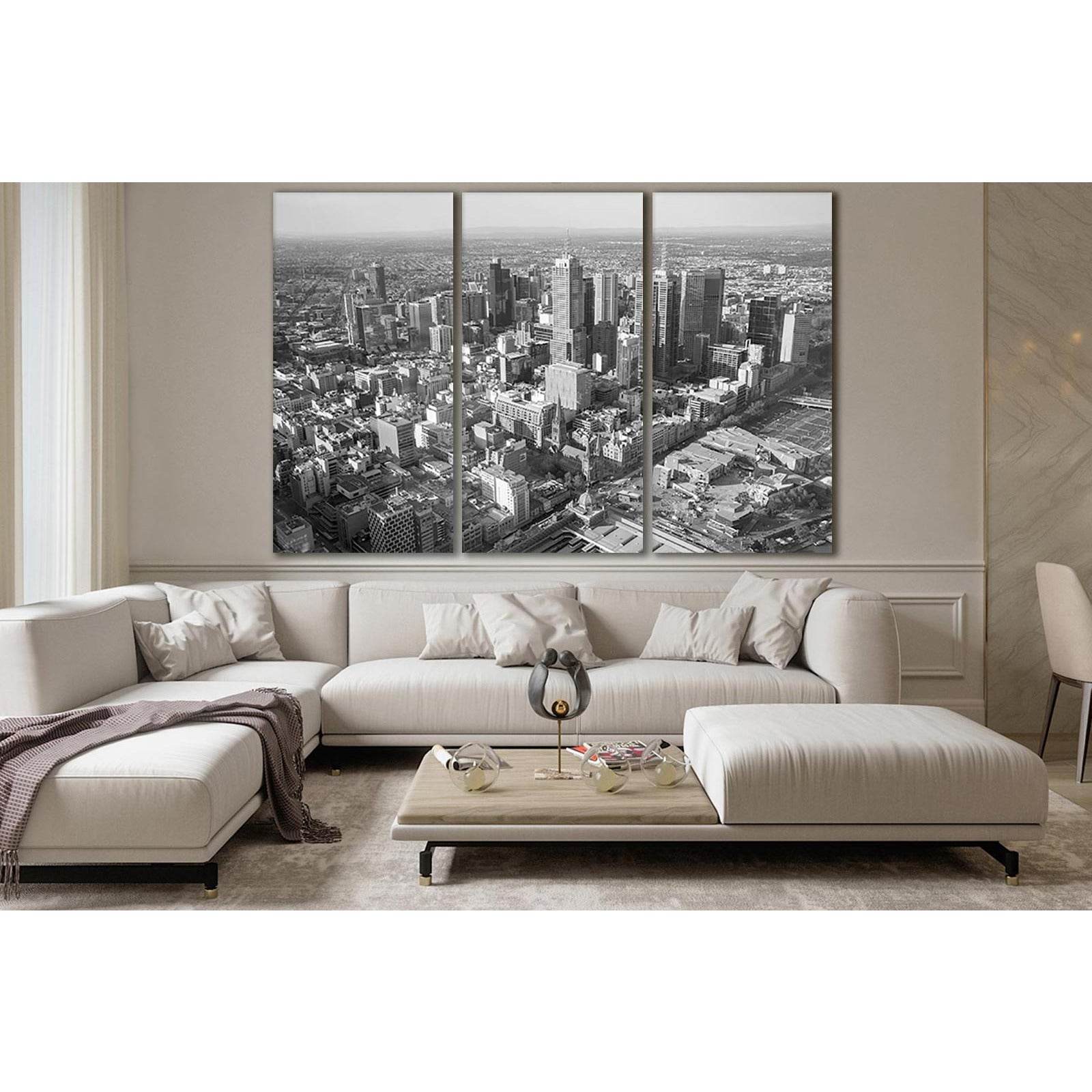 Business District In Melbourne Skyline №SL378 Ready to Hang Canvas Print - Zellart Canvas Prints 0new, ALL_Products, Cityscapes & Skylines