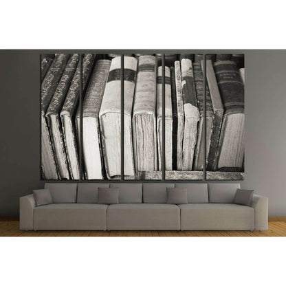 B&W old books №2541 Ready to Hang Canvas PrintCanvas art arrives ready to hang, with hanging accessories included and no additional framing required. Every canvas print is hand-crafted, made on-demand at our workshop and expertly stretched around 100% Nor