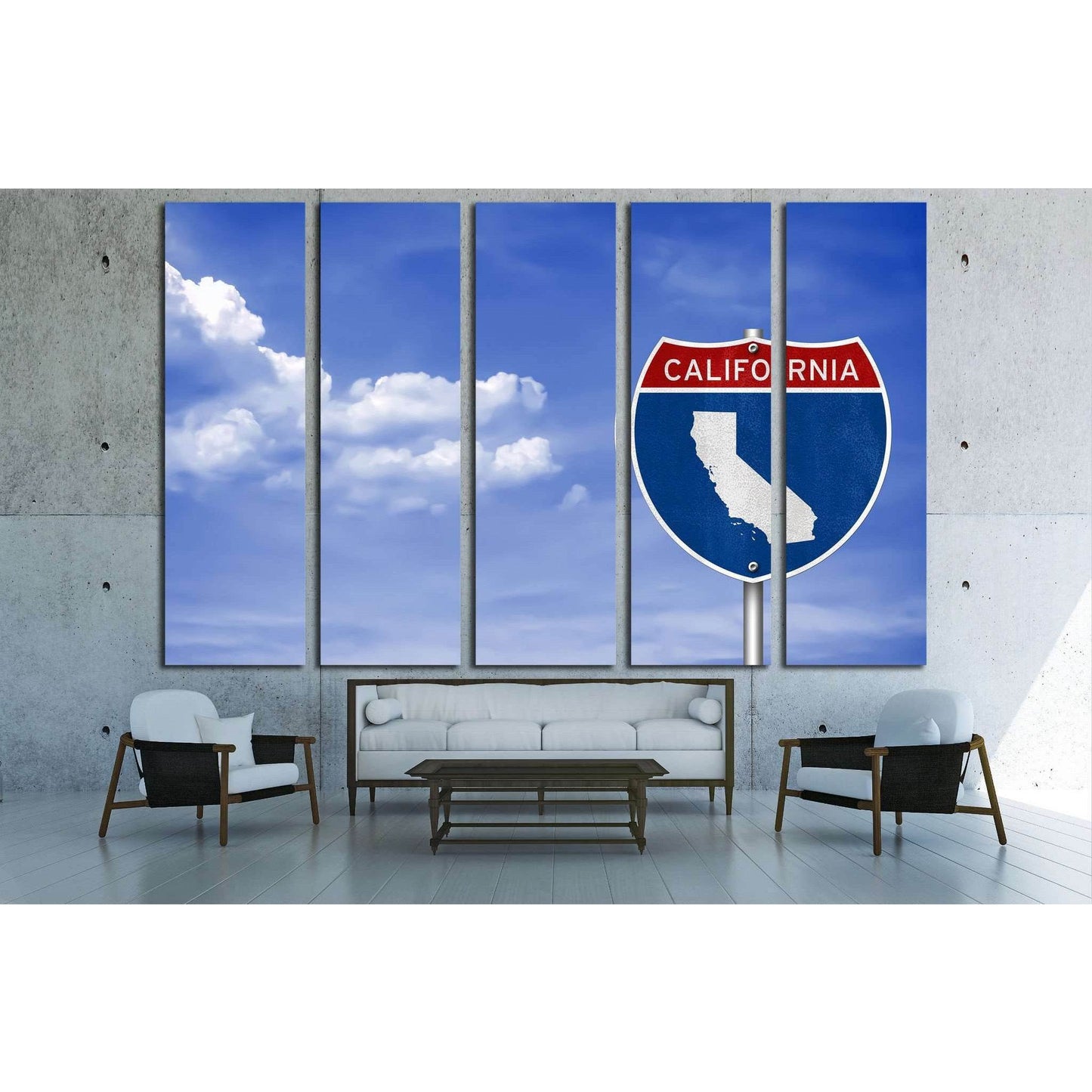 California road sign concept №1949 Ready to Hang Canvas Print - Zellart Canvas Prints ALL_Products, s-1949