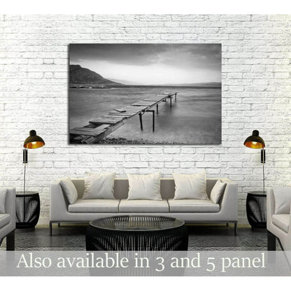 Calm scene in black and white with detail of wooden jetty №2924 Ready to Hang Canvas PrintCanvas art arrives ready to hang, with hanging accessories included and no additional framing required. Every canvas print is hand-crafted, made on-demand at our wor