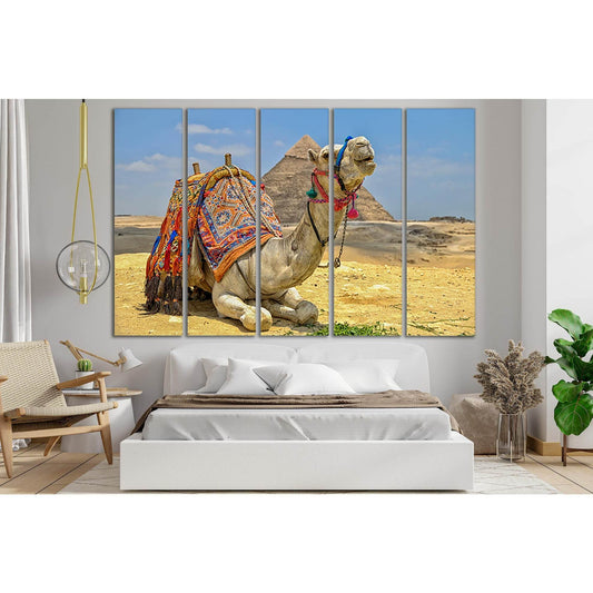 Camel And Pyramid №SL1020 Ready to Hang Canvas Print - Zellart Canvas Prints 0new, ALL_Products, Animals & Wildlife