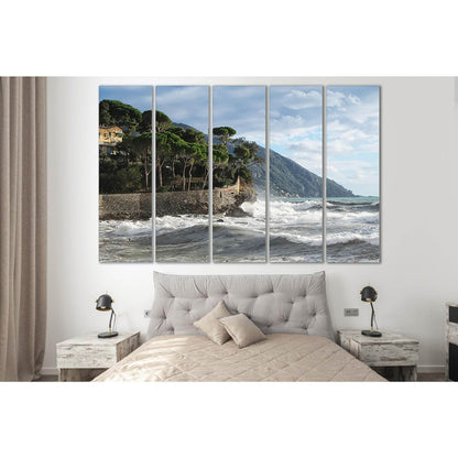 Camogli Commune In Italy №SL194 Ready to Hang Canvas Print - Zellart Canvas Prints 0new, ALL_Products, Beach Ocean & Waves