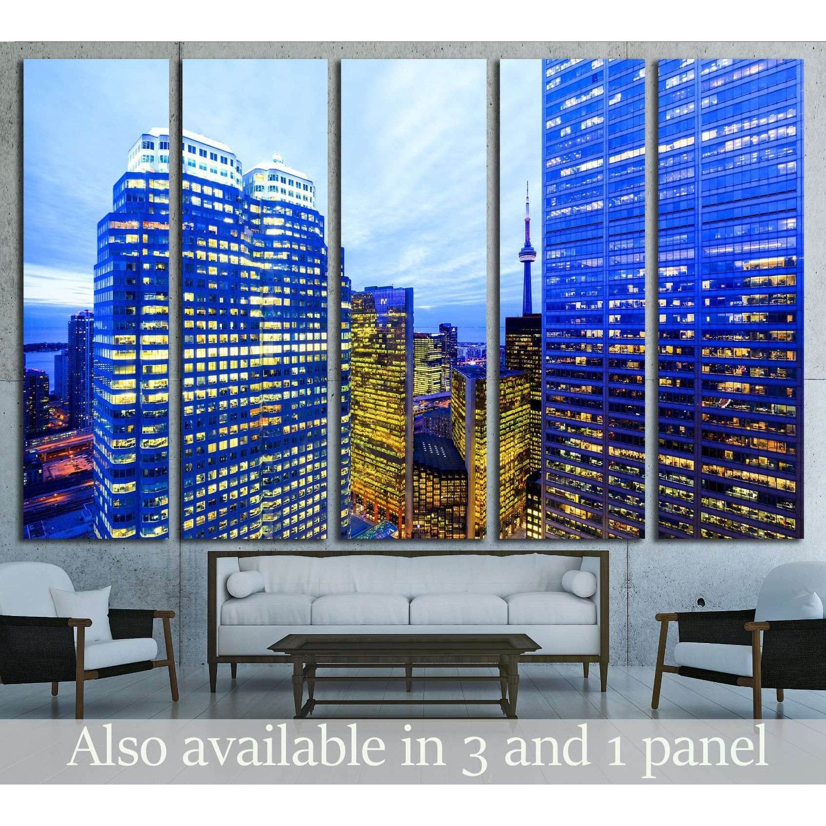 CANADA, Toronto Downtown Core at night №2070 Ready to Hang Canvas Print