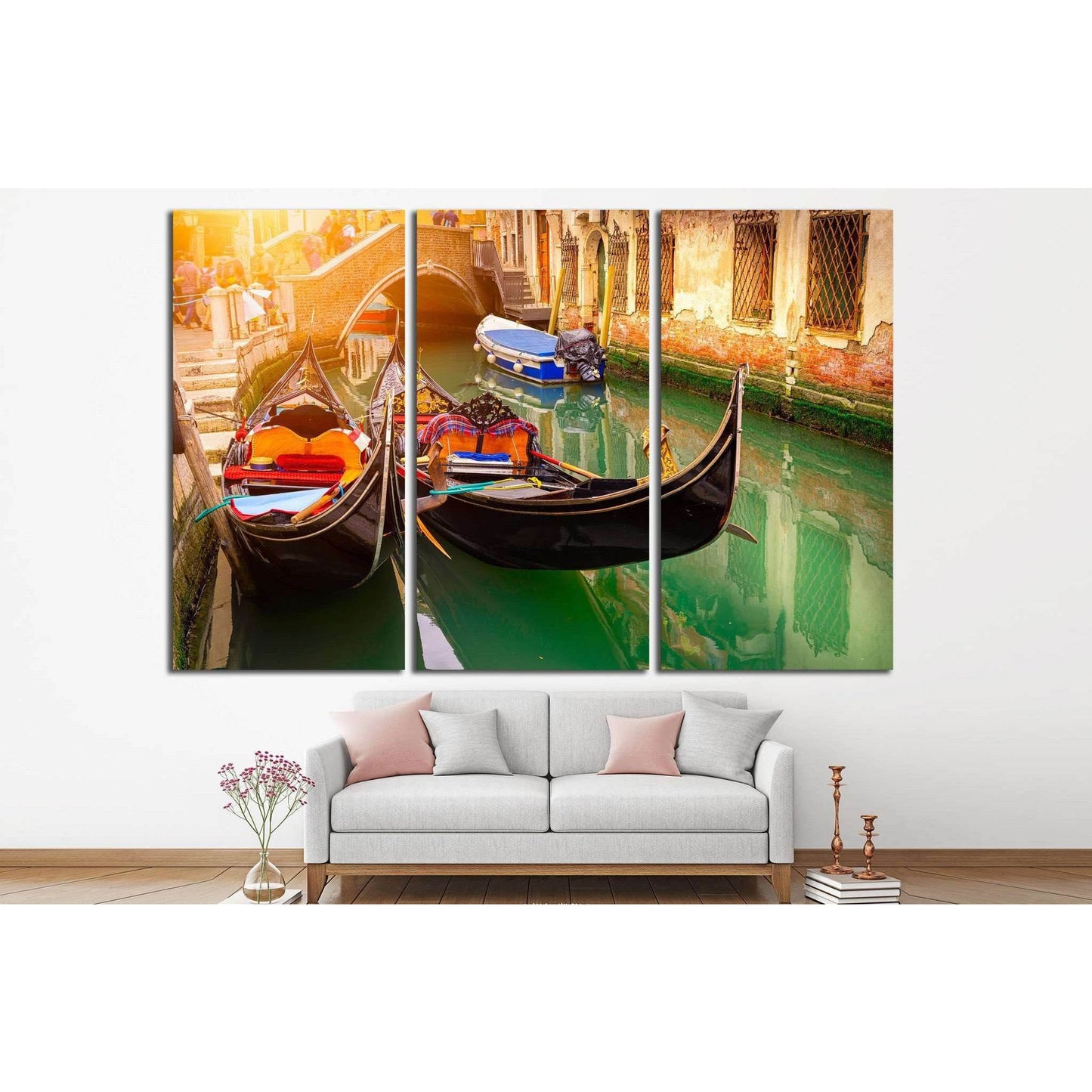 Canal with two gondolas, Venice, Italy №833 Ready to Hang Canvas Print - Zellart Canvas Prints ALL_Products, s-833