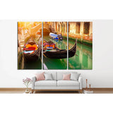 Canal with two gondolas, Venice, Italy №833 Ready to Hang Canvas Print