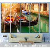 Canal with two gondolas, Venice, Italy №833 Ready to Hang Canvas Print