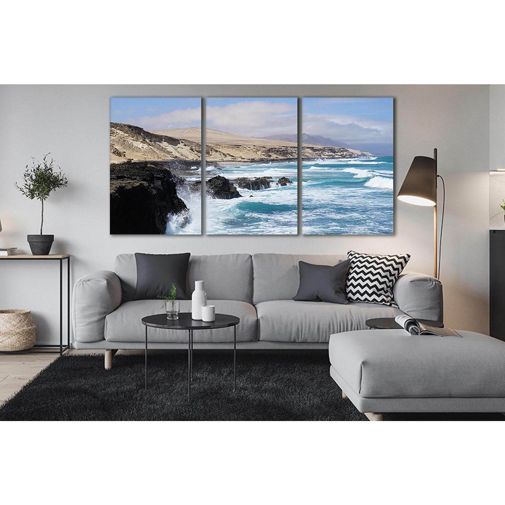 Canary Island №SL183 Ready to Hang Canvas Print - Zellart Canvas Prints 0new, ALL_Products, Beach Ocean & Waves