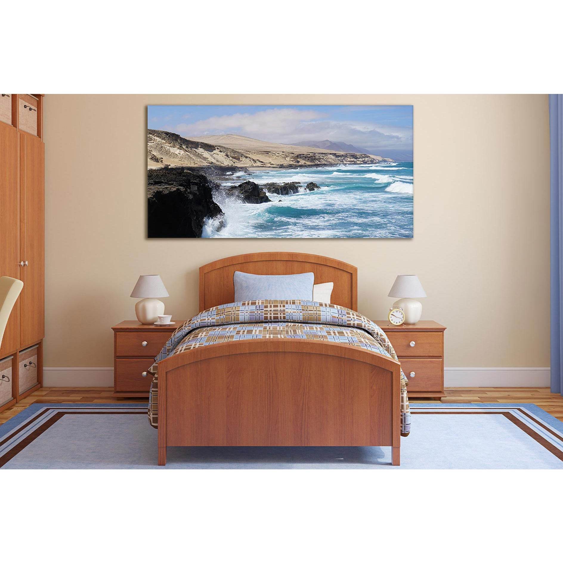 Canary Island №SL183 Ready to Hang Canvas Print - Zellart Canvas Prints 0new, ALL_Products, Beach Ocean & Waves