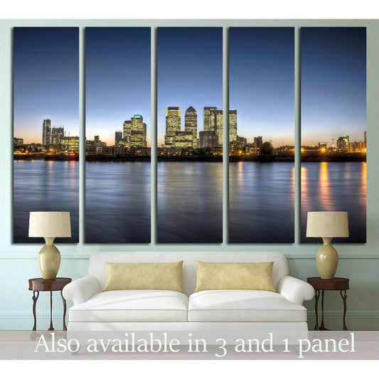 Canary Wharf at dusk №565 Ready to Hang Canvas PrintCanvas art arrives ready to hang, with hanging accessories included and no additional framing required. Every canvas print is hand-crafted, made on-demand at our workshop and expertly stretched around 10