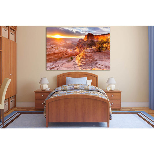 Canyon During Sunset №SL225 Ready to Hang Canvas Print - Zellart Canvas Prints 0new, ALL_Products, SUNRISE & SUNSET WALL ART