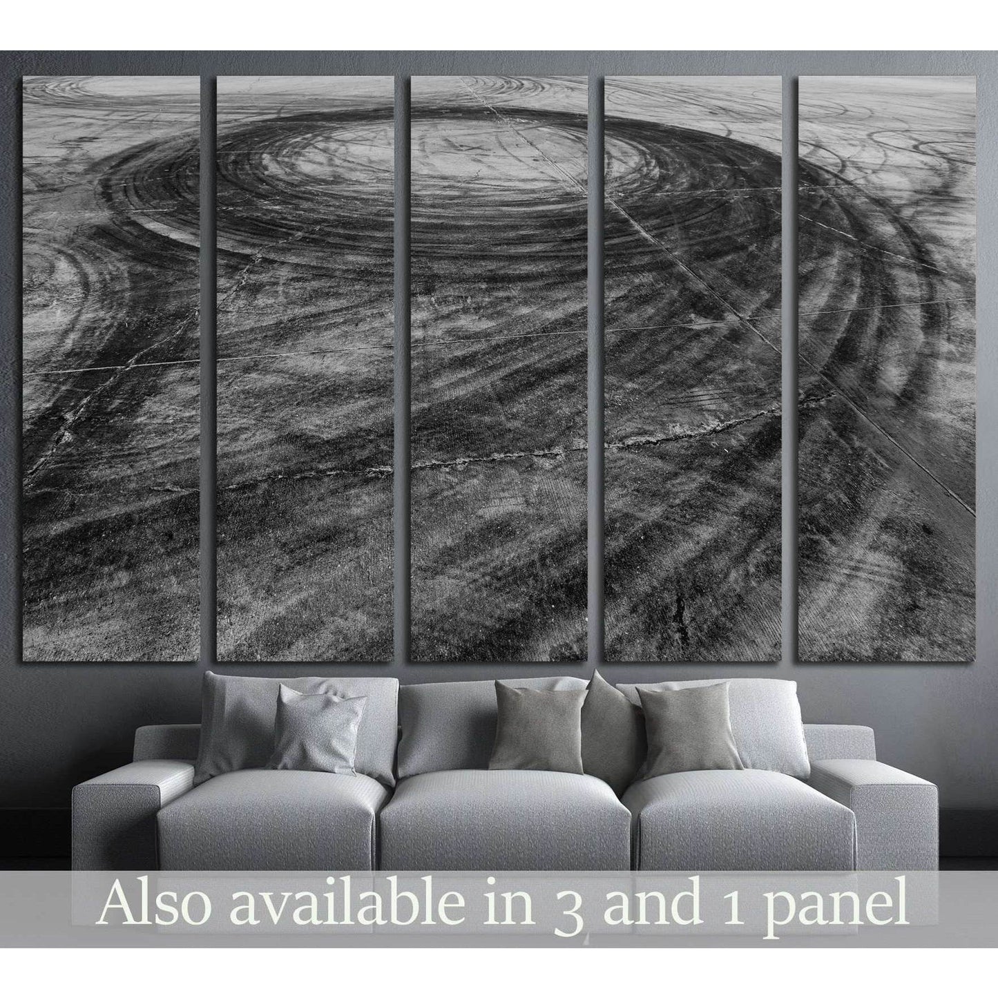 Car drift skid marks №1889 Ready to Hang Canvas Print - Zellart Canvas Prints ALL_Products, s-1889