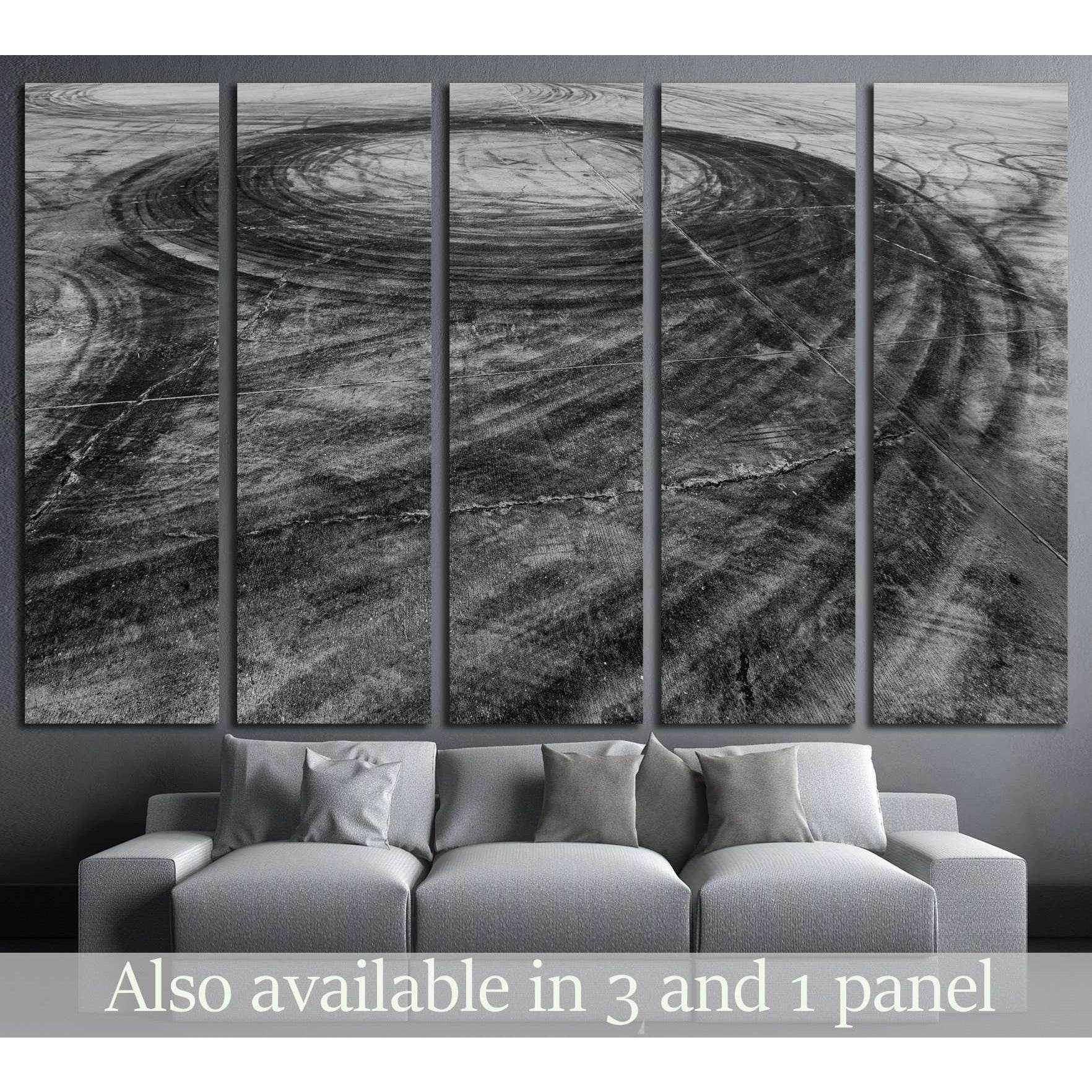 Car drift skid marks №1889 Ready to Hang Canvas Print - Zellart Canvas Prints ALL_Products, s-1889