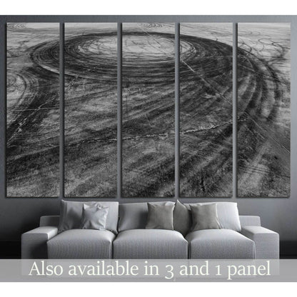 Car drift skid marks №1889 Ready to Hang Canvas Print - Zellart Canvas Prints ALL_Products, s-1889