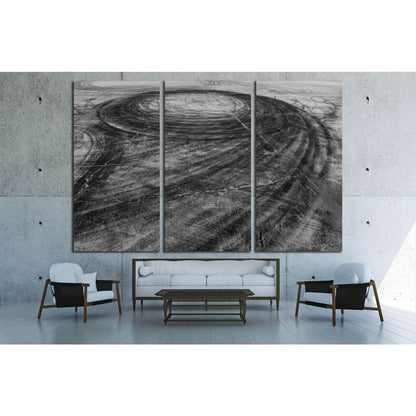 Car drift skid marks №1889 Ready to Hang Canvas Print - Zellart Canvas Prints ALL_Products, s-1889