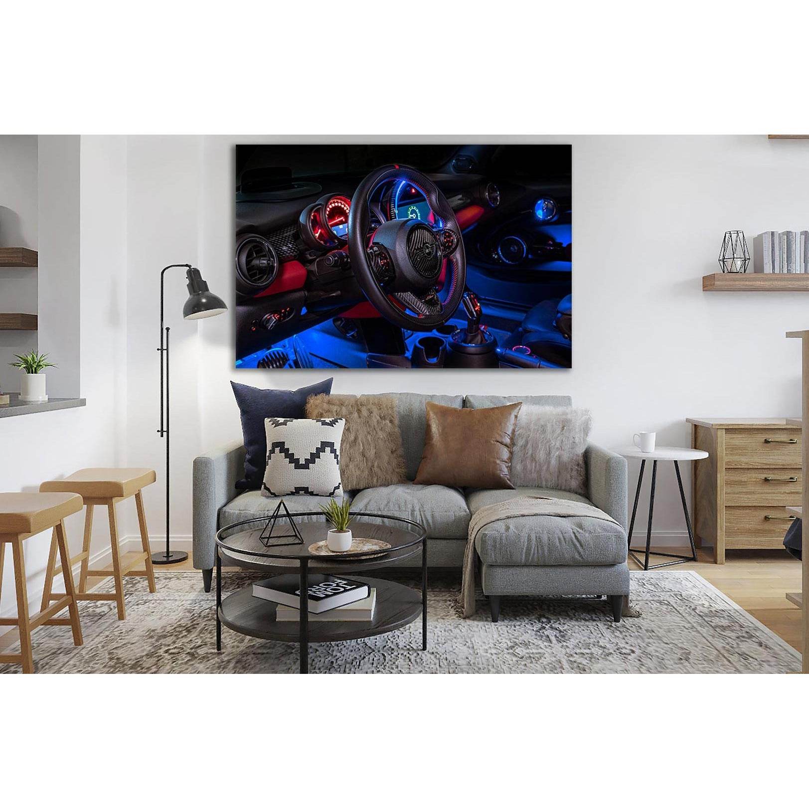 Car Interior Dashboard №SL752 Ready to Hang Canvas Print - Zellart Canvas Prints 0new, ALL_Products, Engine, Engines Wall Art