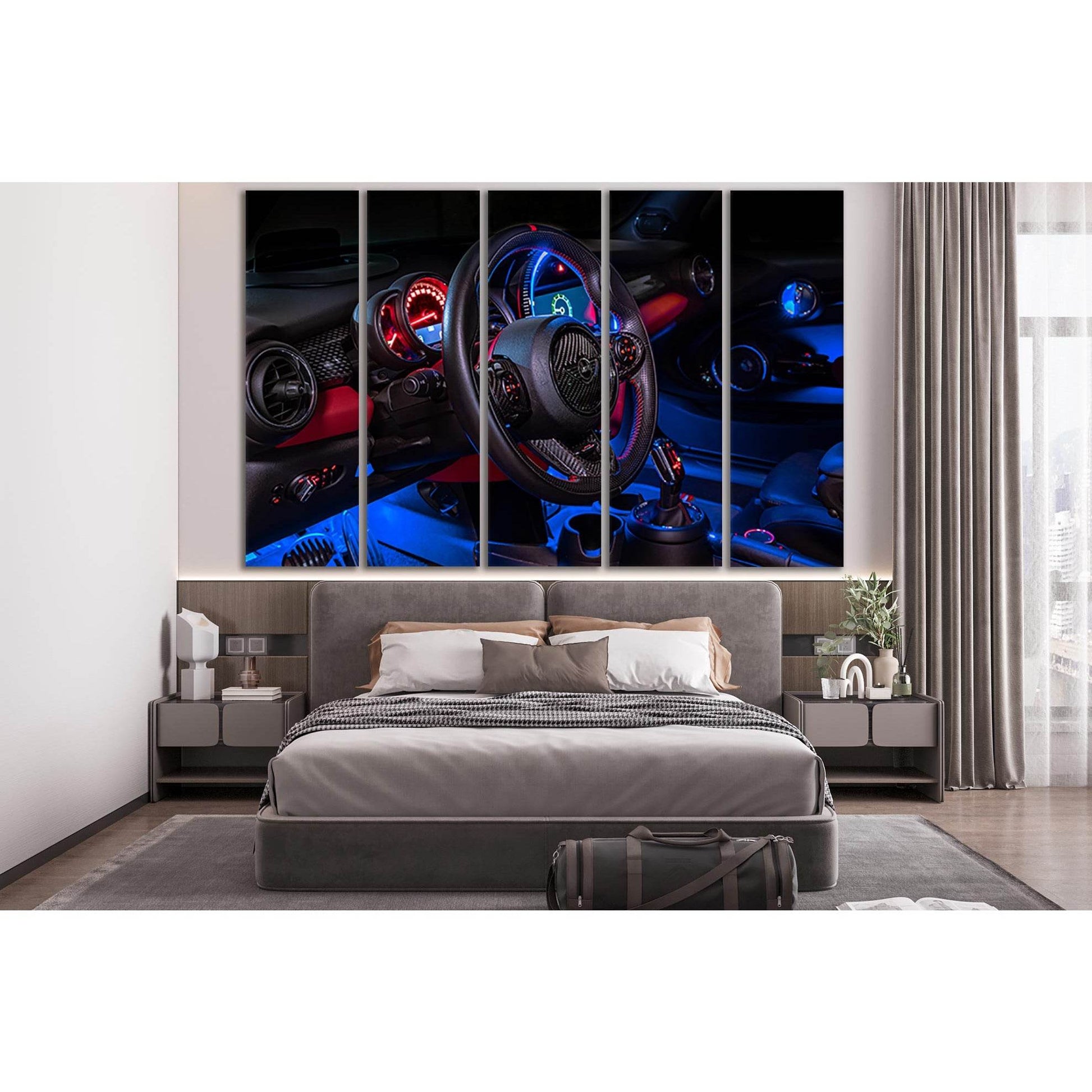 Car Interior Dashboard №SL752 Ready to Hang Canvas Print - Zellart Canvas Prints 0new, ALL_Products, Engine, Engines Wall Art