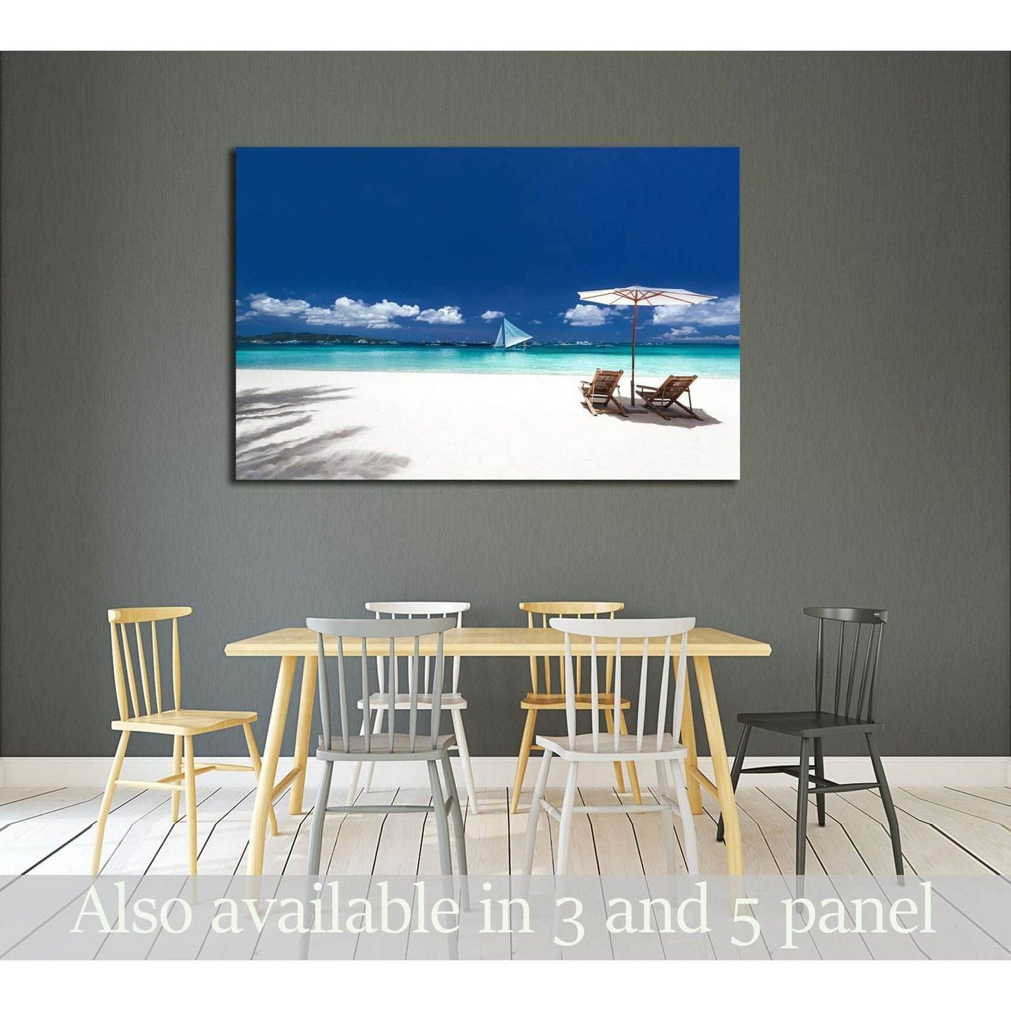 Caribbean tropical beach №3133 Ready to Hang Canvas Print - Zellart Canvas Prints ALL_Products, s-3133