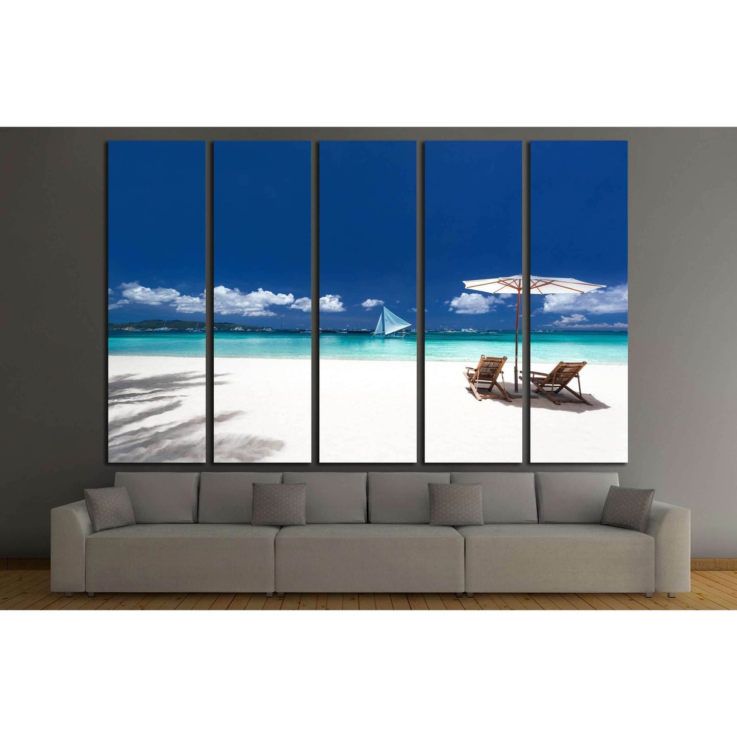 Caribbean tropical beach №3133 Ready to Hang Canvas Print - Zellart Canvas Prints ALL_Products, s-3133