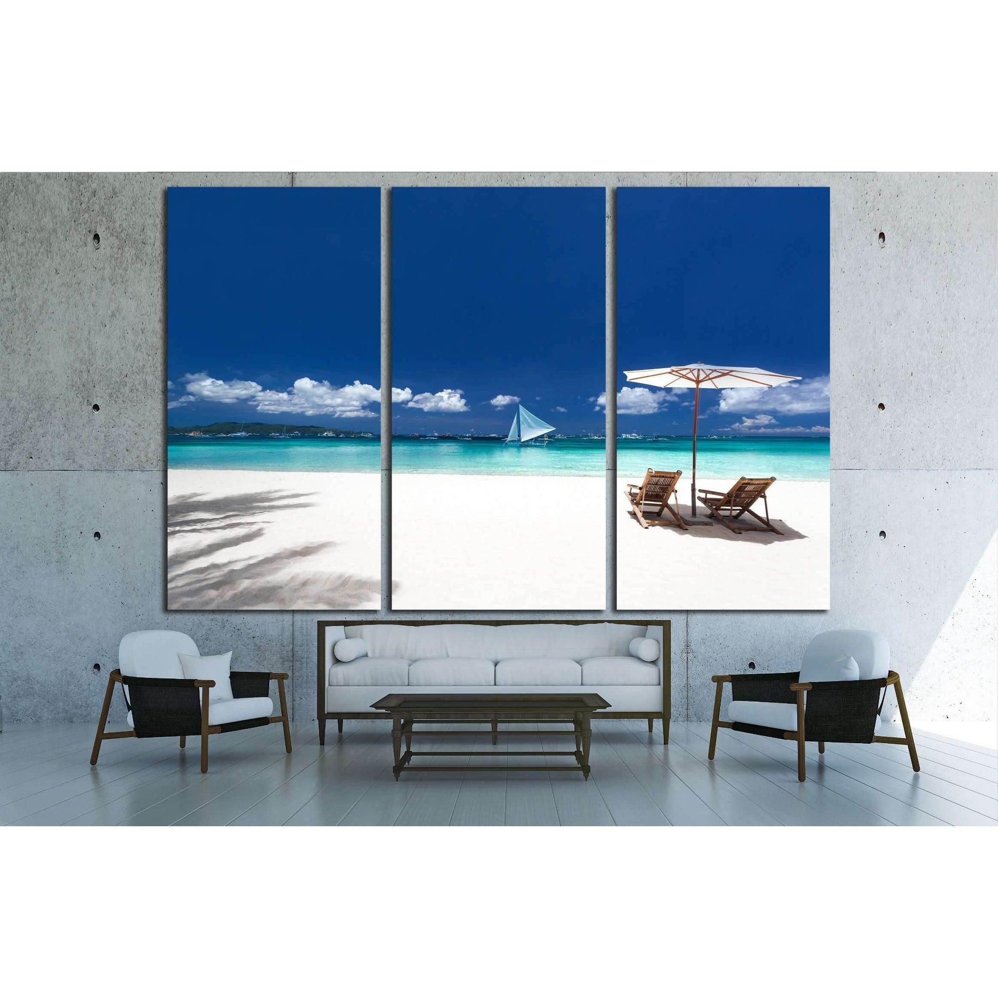 Caribbean tropical beach №3133 Ready to Hang Canvas Print - Zellart Canvas Prints ALL_Products, s-3133
