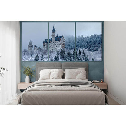 Castle In Winter Forest №SL1380 Ready to Hang Canvas Print - Zellart Canvas Prints 0new, ALL_Products, Architecture