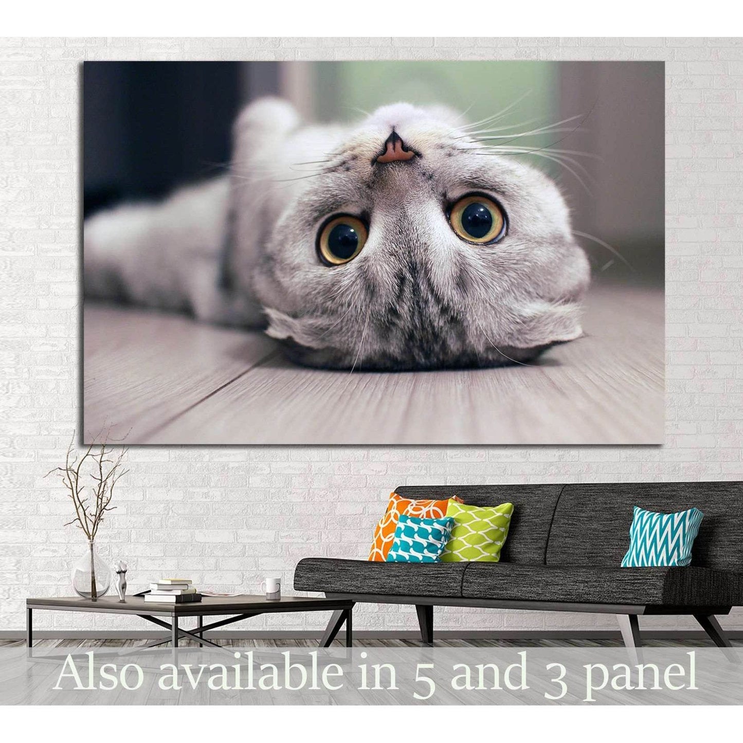 Cat lying on the floor №11 Ready to Hang Canvas Print - Zellart Canvas Prints ALL_Products, s-11