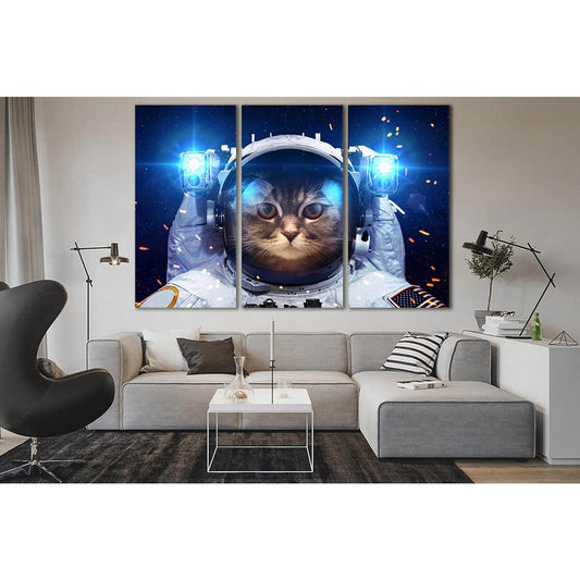 Cats Astronauts №SL392 Ready to Hang Canvas Print - Zellart Canvas Prints 0new, ALL_Products, Astronomy & Space Canvas Wall Art
