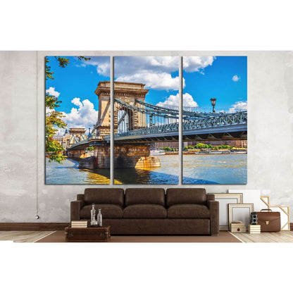 Chain bridge on danube river in budapest, hungary №1230 Ready to Hang Canvas PrintCanvas art arrives ready to hang, with hanging accessories included and no additional framing required. Every canvas print is hand-crafted, made on-demand at our workshop an