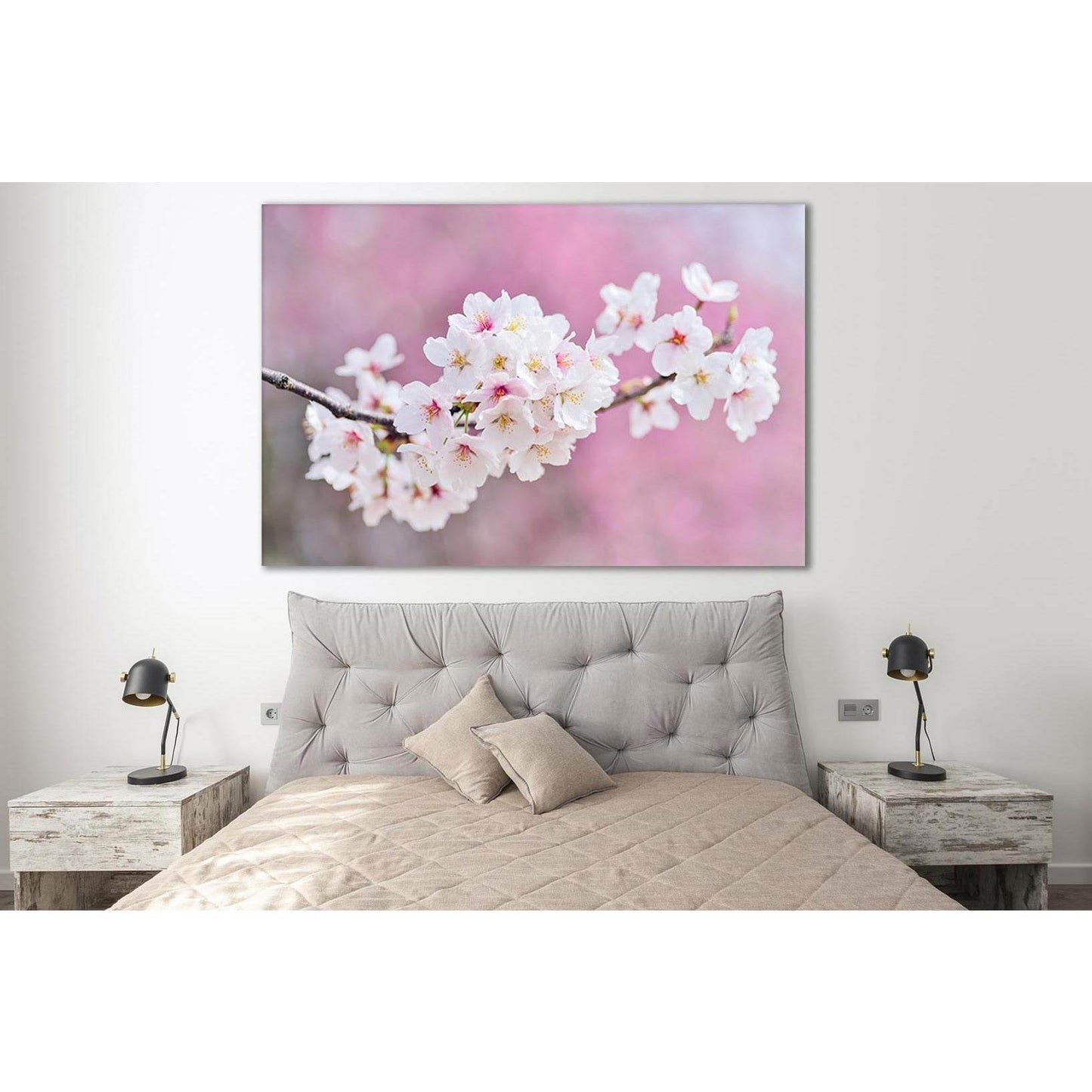 Cherry Blossoms №SL694 Ready to Hang Canvas Print - Zellart Canvas Prints 0new, ALL_Products, Floral & Botanical Wall Art