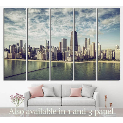 Chicago Cityscape, Illinois №243 Ready to Hang Canvas Print - Zellart Canvas Prints ALL_Products, wd-243