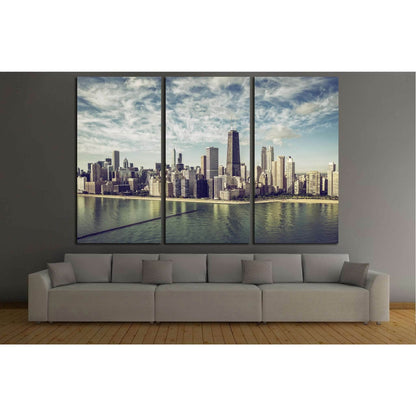 Chicago Cityscape, Illinois №243 Ready to Hang Canvas Print - Zellart Canvas Prints ALL_Products, wd-243