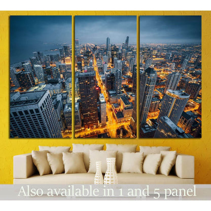 Chicago Cityscape, Illinois №244 Ready to Hang Canvas Print - Zellart Canvas Prints ALL_Products, wd-244