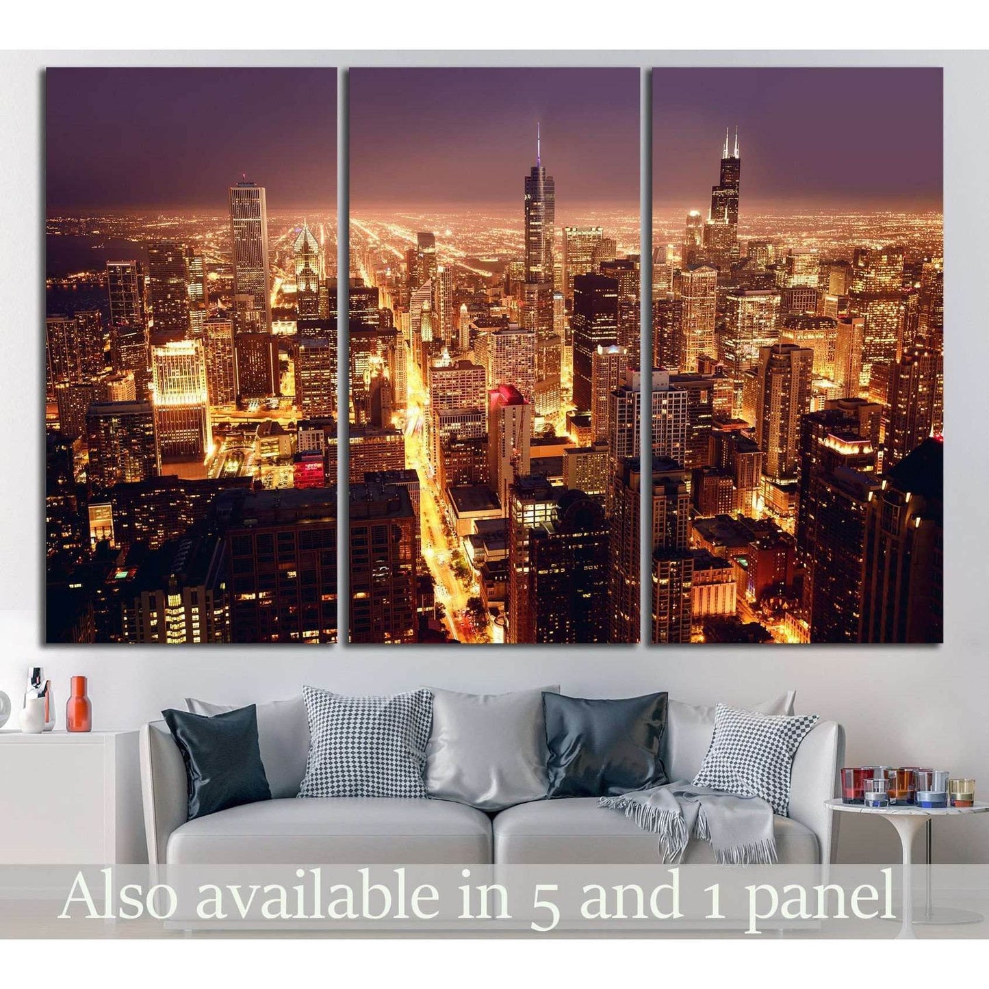 Chicago, Illinois №240 Ready to Hang Canvas Print - Zellart Canvas Prints ALL_Products, wd-240