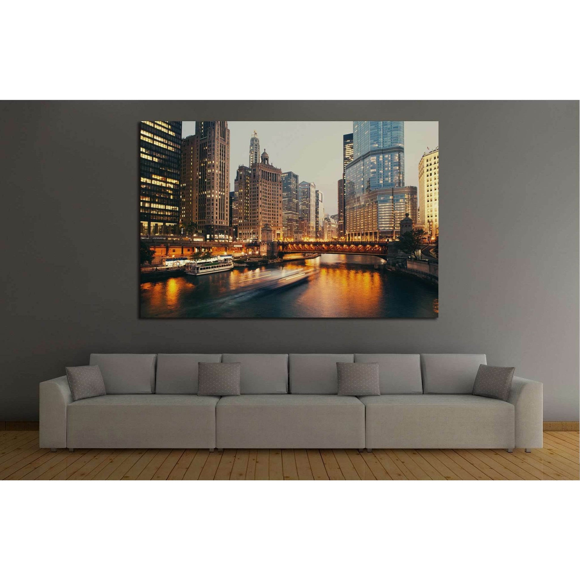 Chicago, Illinois №241 Ready to Hang Canvas Print - Zellart Canvas Prints ALL_Products, wd-241
