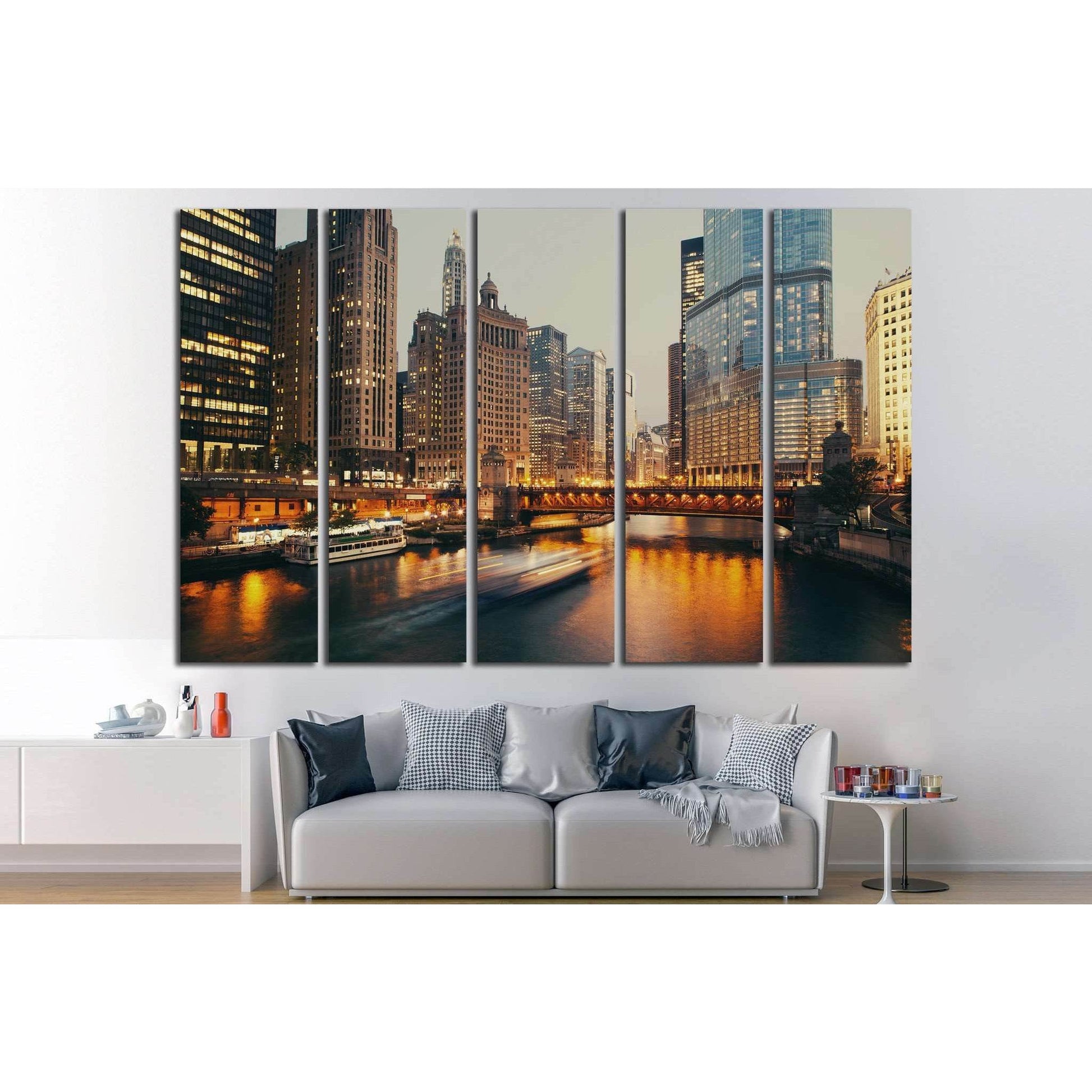 Chicago, Illinois №241 Ready to Hang Canvas PrintCanvas art arrives ready to hang, with hanging accessories included and no additional framing required. Every canvas print is hand-crafted, made on-demand at our workshop and expertly stretched around 100%