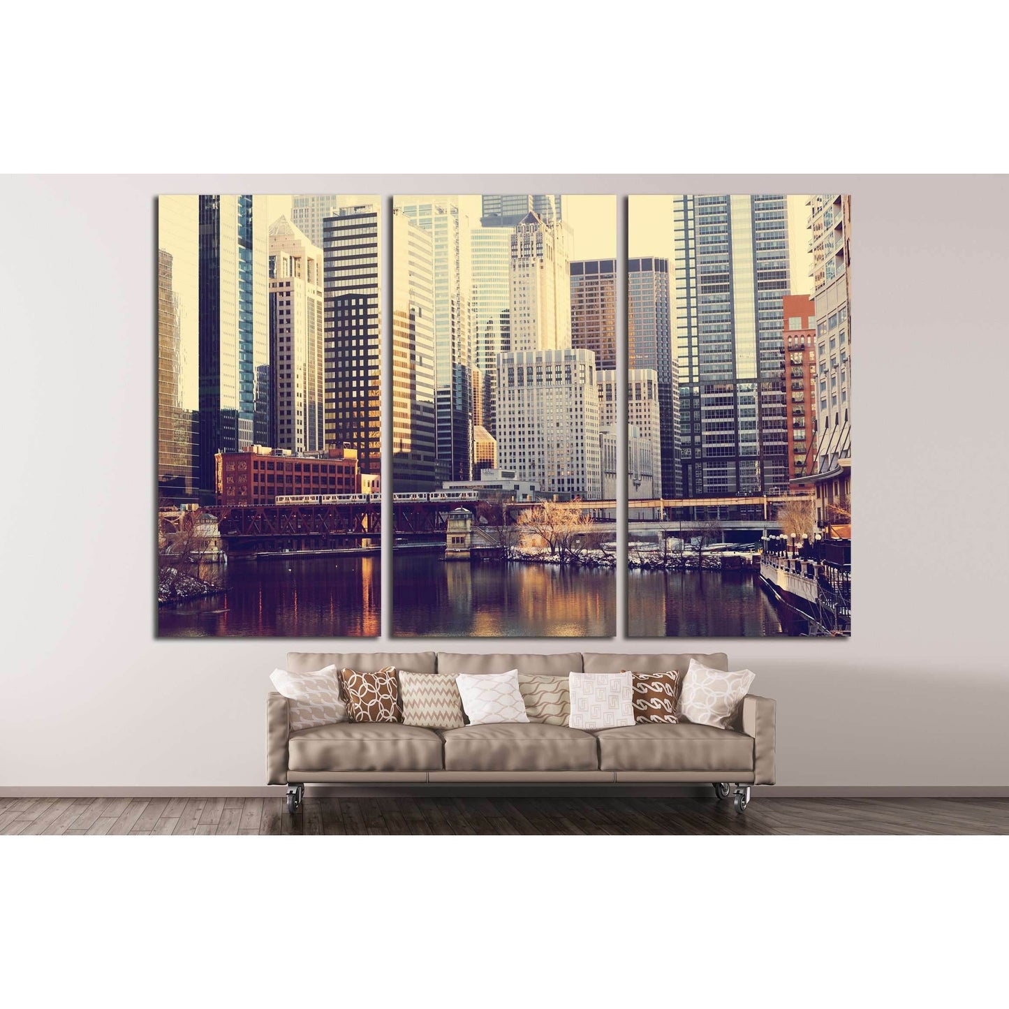 Chicago №2170 Ready to Hang Canvas PrintCanvas art arrives ready to hang, with hanging accessories included and no additional framing required. Every canvas print is hand-crafted, made on-demand at our workshop and expertly stretched around 100% North Ame