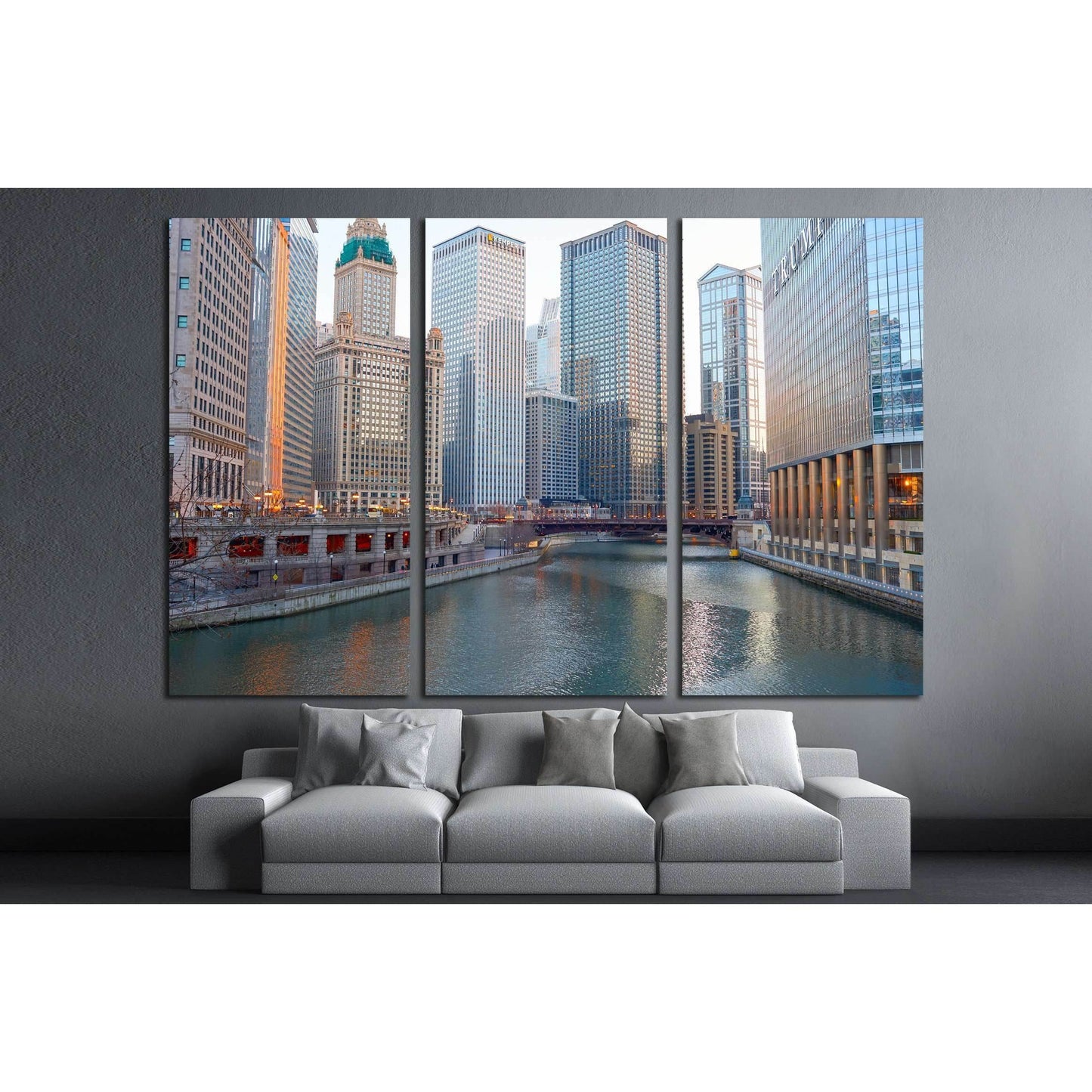 Chicago River at twilight, CIRCA, Chicago, IL №2212 Ready to Hang Canvas PrintCanvas art arrives ready to hang, with hanging accessories included and no additional framing required. Every canvas print is hand-crafted, made on-demand at our workshop and ex