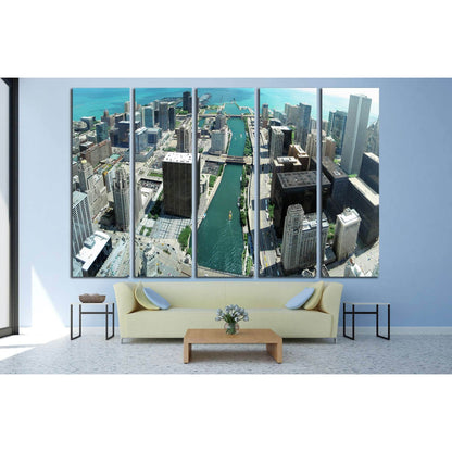 Chicago skyline panorama from 88th floor on Chicago river №2140 Ready to Hang Canvas PrintCanvas art arrives ready to hang, with hanging accessories included and no additional framing required. Every canvas print is hand-crafted, made on-demand at our wor