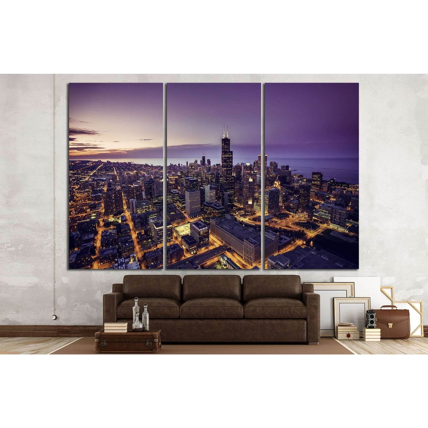 Chicago skyline, United States №1002 Ready to Hang Canvas Print - Zellart Canvas Prints ALL_Products, s-1002