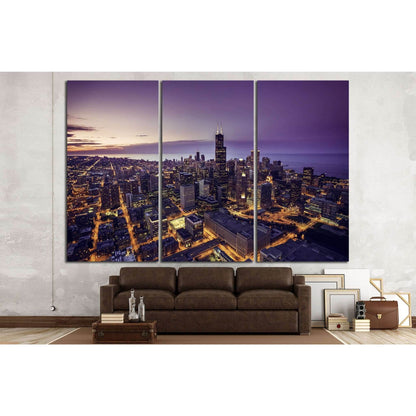 Chicago skyline, United States №1002 Ready to Hang Canvas Print - Zellart Canvas Prints ALL_Products, s-1002