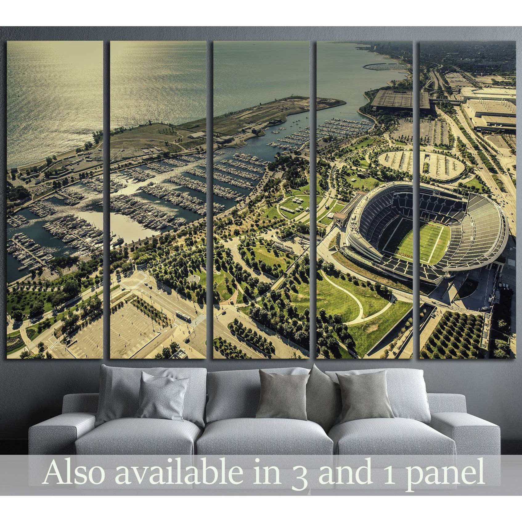 Chicago Soldiers Filed Stadium and harbor №2042 Ready to Hang Canvas Print