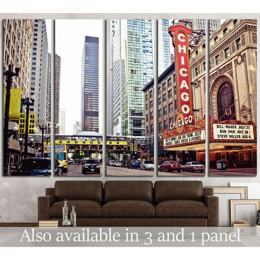Chicago Theater on State Street, Chicago, Illinois №2141 Ready to Hang Canvas Print - Zellart Canvas Prints ALL_Products, s-2141