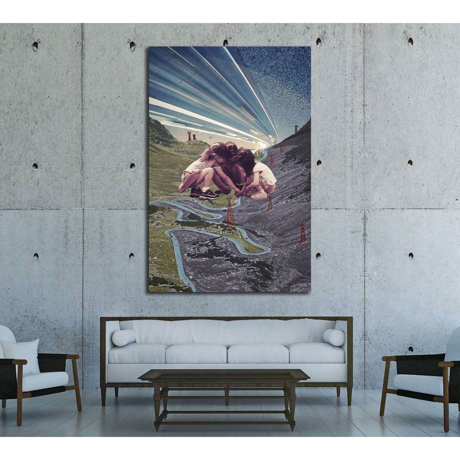 childrens play division point (Eugenia Loli) №3392 Ready to Hang Canvas Print - Zellart Canvas Prints ALL_Products, s-3392