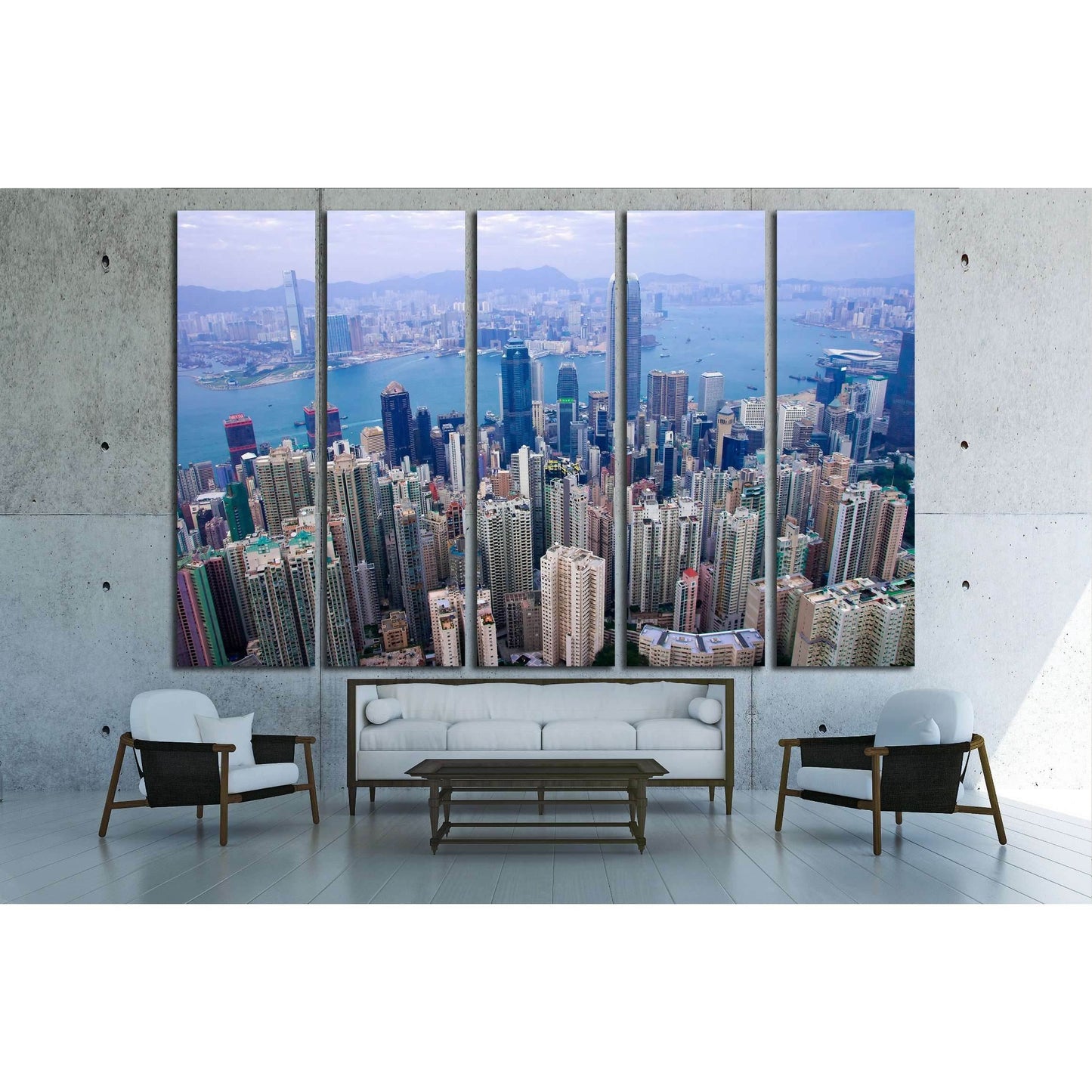 CHINA, Hong kong International Finance Centre, Hong Kong's tallest buildings №2249 Ready to Hang Canvas Print - Zellart Canvas Prints ALL_Products, s-2249