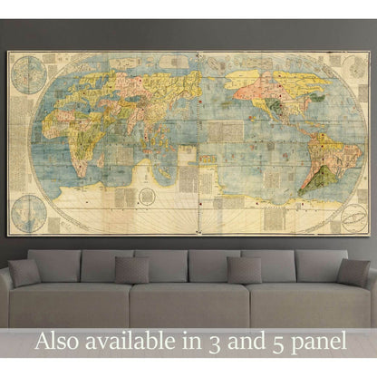 Chinese world map from 1604 №1484 Ready to Hang Canvas Print - Zellart Canvas Prints ALL_Products, s-1484