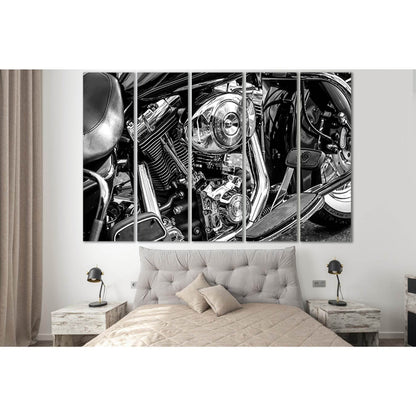 Chrome Plated Motorcycle Engine №SL745 Ready to Hang Canvas Print - Zellart Canvas Prints 0new, ALL_Products, Engine, Engines Wall Art